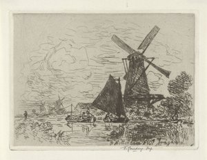 Mühlen bei Rotterdam von Johan Barthold Jongkind