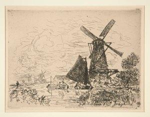 Mühlen in Holland von Johan Barthold Jongkind