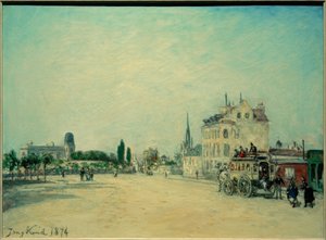 Postkutsche auf dem Faubourg St. Jacques von Johan Barthold Jongkind