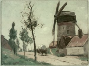 Straße mit Mühle von Johan Barthold Jongkind
