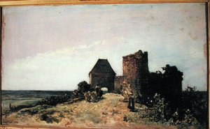 Ruinen des Château de Rozemont (Nièvre) 1861 von Johan Barthold Jongkind