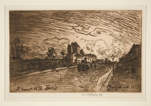 Sortie de la Maison Cochin (Faubourg Saint-Jacques) von Johan Barthold Jongkind