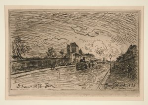 Sortie de la Maison Cochin (Faubourg Saint-Jacques) von Johan Barthold Jongkind