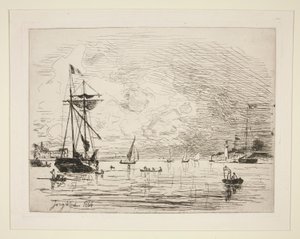 Ausfahrt aus dem Hafen von Honfleur von Johan Barthold Jongkind