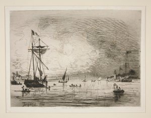 Ausfahrt aus dem Hafen von Honfleur von Johan Barthold Jongkind