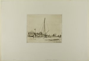 Das vertäute Boot, aus Cahier de six eaux-fortes, vues de Hollande von Johan Barthold Jongkind