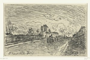 Ausgang des Krankenhauses Cochin (Faubourg Saint-Jacques, Paris) von Johan Barthold Jongkind