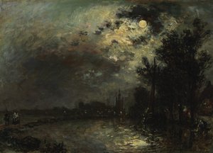 Blick auf Overschie im Mondlicht, 1872