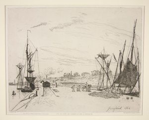 Blick auf den Hafen von der Eisenbahn in Honfleur von Johan Barthold Jongkind
