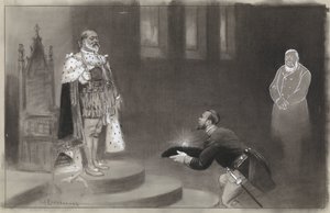 Entwurf für Illustration in De Amsterdammer: Das Geschenk der Transvaler für König Eduard