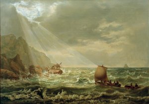 Schiffbruch an der Felsenküste von Capri von Johan Christian Dahl