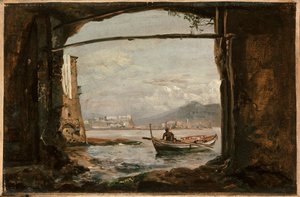 Blick aus einer Grotte bei Posillipo von Johan Christian Dahl