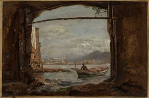 Blick aus einer Grotte bei Posillipo von Johan Christian Dahl