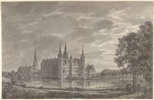 Ansicht von Schloss Frederiksborg von Nordosten von Johan Christian Dahl