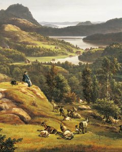 Ansicht des Lysenklosters bei Bergen (Detail) von Johan Christian Dahl