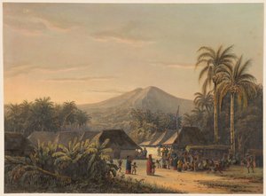 Dorfsfest in der Nähe des Berges Ardjoeno von Johan Conrad Greive