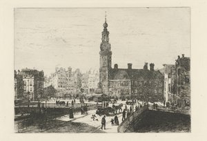 Ansicht des Muntplein in Amsterdam