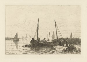 Ansicht der Zuiderzee bei Spakenburg von Johan Conrad Greive