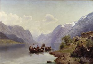 Brautgeleit am Hardangerfjord von Johan Fredrik Eckersberg