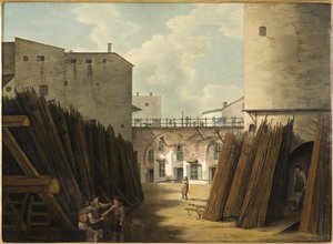 Die alten Eisenwaagen in Slussen, Stockholm, ca. 1820-30 von Johan Fredrik Julin