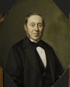 Porträt von Johannes Cornelis van Pappelendam (1810-1884). Künstler und Kunsthändler. Aufseher des Van der Hoop Museums von Johan Heinrich Neuman