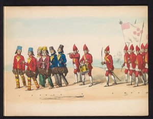 Maskerade der Delfter Studenten, 1857 (Platte 1) von Johan Hendrik Hoffmeister