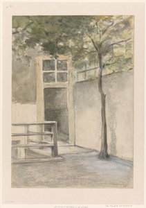 Ansicht eines Innenhofs aus dem Atelier des Künstlers in der Kazernestraat in Den Haag von Johan Hendrik Weissenbruch (signed by artist)