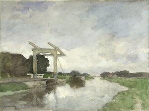 Zugbrücke bei Noorden von Johan Hendrik Weissenbruch