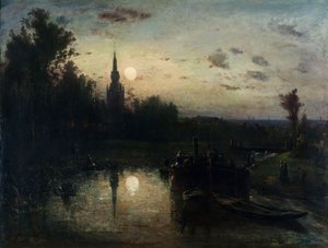 Johan Jongkind - Mondschein in Overschie