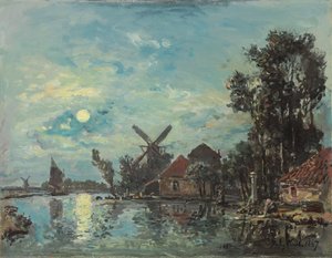 Mondschein über der Mündung, Holland