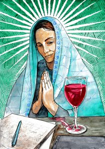 Spirituelle Frau beim Nachdenken