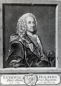 Ludvig Holberg, graviert von Johann Martin Bernigeroth, 1757