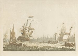 Ansicht des IJ mit dem Ostindischen Seemagazin und der Oosterkerk