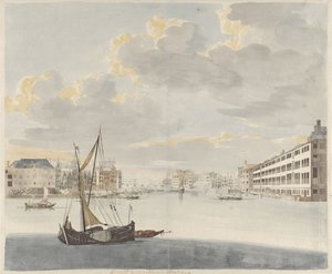 Ansicht der Binnen-Amstel in Amsterdam von Johan Teyler