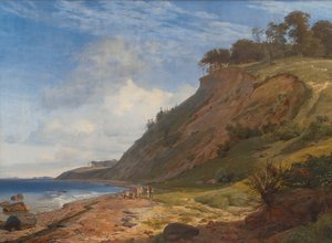 Eine dänische Küste. Blick von Kitnæs am Roskilde-Fjord von Johan Thomas Lundbye