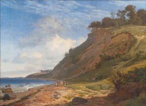 Eine dänische Küste. Blick von Kitnæs auf den Roskilde-Fjord. Seeland von Johan Thomas Lundbye