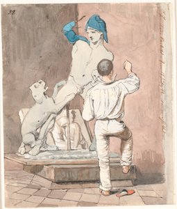 Der Bildhauer J.A. Jerichau in seinem Atelier in Rom von Johan Thomas Lundbye
