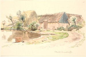 Bauernhof und Dorfteich von Johan Thomas Lundbye