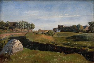 Landschaft bei Vejby, gesehen von Norden. Nachmittagslicht von Johan Thomas Lundbye
