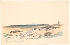 Landschaft von Hornbæk mit der Plantage und Kullen im Hintergrund von Johan Thomas Lundbye