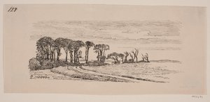 Landschaft mit einer Reihe von Bäumen