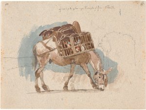 Maultier mit Hühnerkorb von Johan Thomas Lundbye