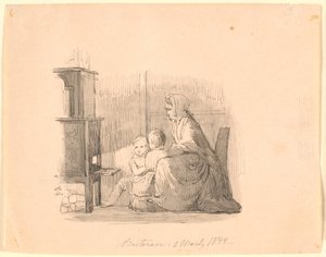 Der Winter. Illustration zu Kaalunds "Fabeln für Kinder". Siehe Kommentar aus dem Arkatalog. von Johan Thomas Lundbye
