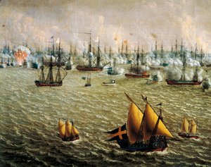Schlacht von Skargard zwischen schwedischen und russischen Flotten wegen der schwedischen Herrschaft über Finnland, 10. Juli 1790 von Johan Tietrich Schoultz