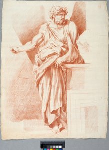 Akademiezeichnung. Detail aus Raphaels "Disputà" im Vatikan, ein Philosoph steht rechts in der Komposition von Johan Tobias Sergel