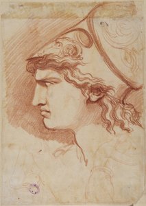 Diomedes, Detailstudie von Helm und Kopf im Profil von Johan Tobias Sergel