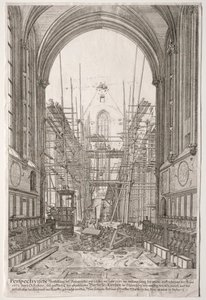 LArt Ancien Zürich: Ansicht in der Kirche der Franziskaner, Barfüsser-Kirche, 1681 von Johan Ulrich Krauss