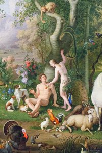 Adam und Eva im Garten Eden (Detail) von Johan Wenzel Peter
