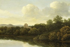 Waldlandschaft mit Fluss von Johan de Lagoor (attributed to)
