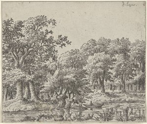 Landschaft mit Boot von Johan de Lagoor
